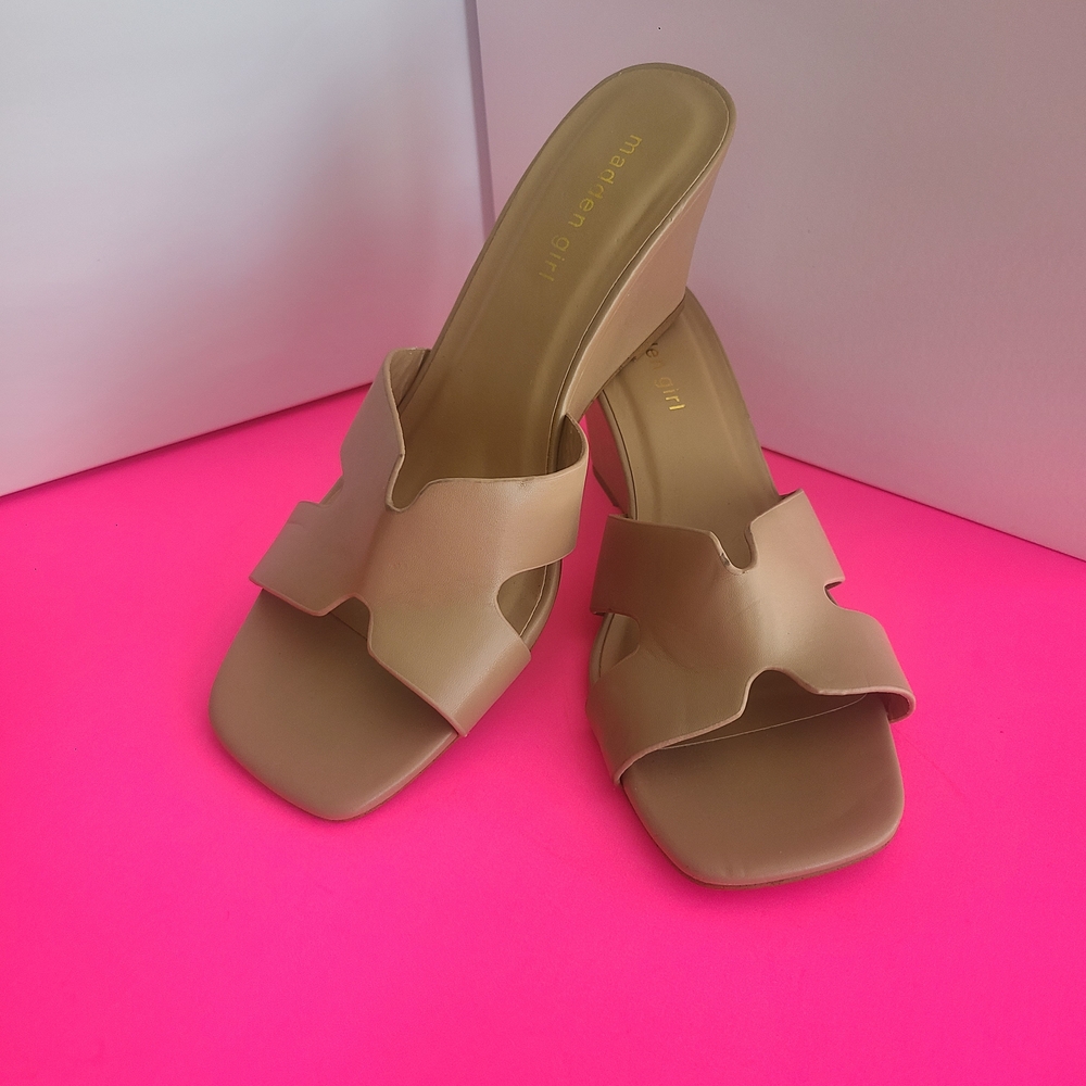 Beige Women's Slide Sandals